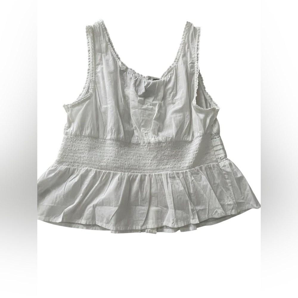 H&M DIVIDED Women's PEPLUM VEST TOP - White- XL - Picture 8 of 10